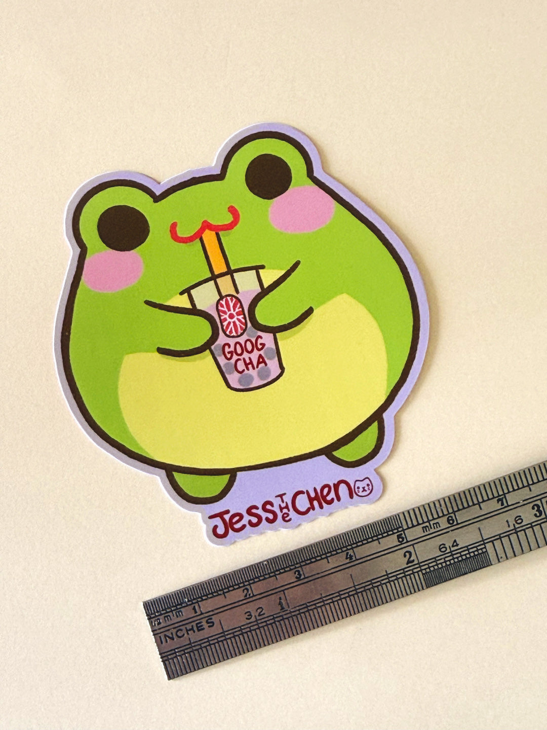 Boba Frog Vinyl Sticker