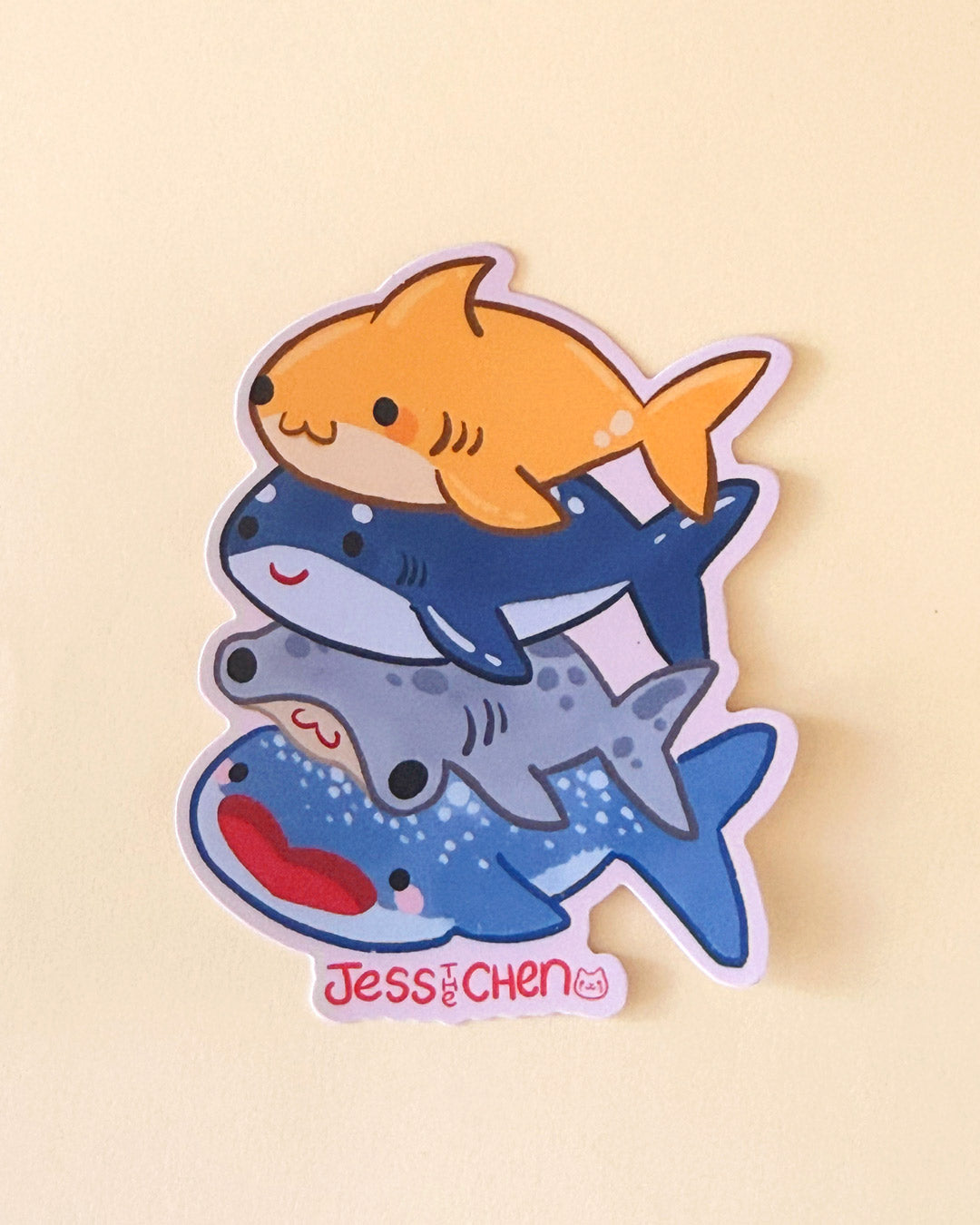 Shark Stack Vinyl Sticker