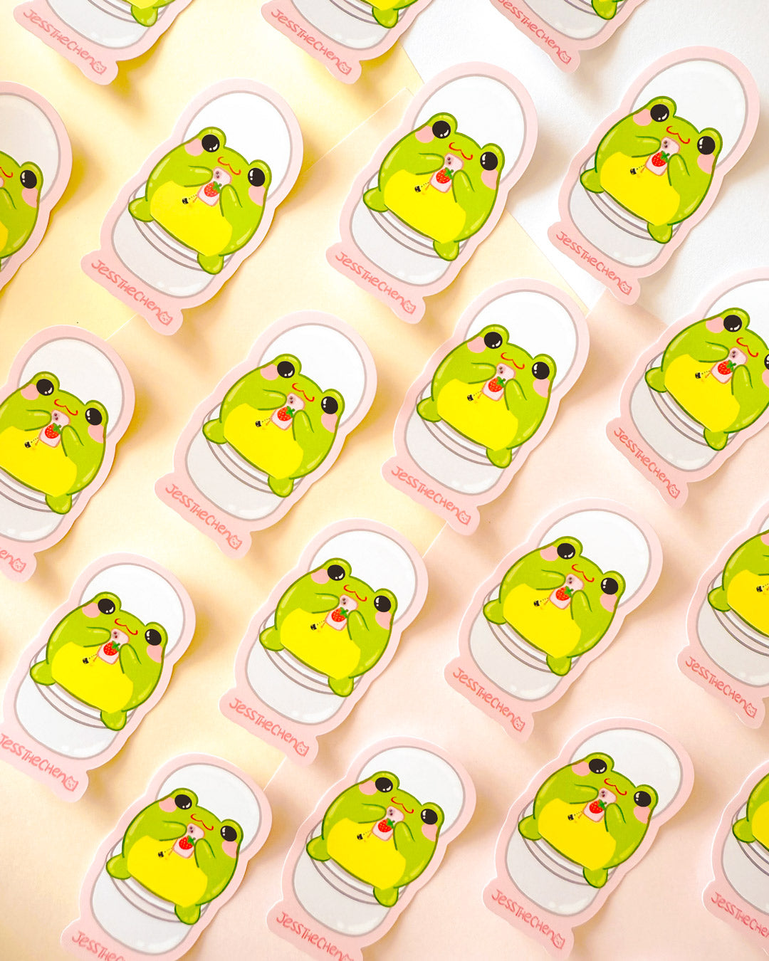 Frog on Toilet Texting Vinyl Sticker