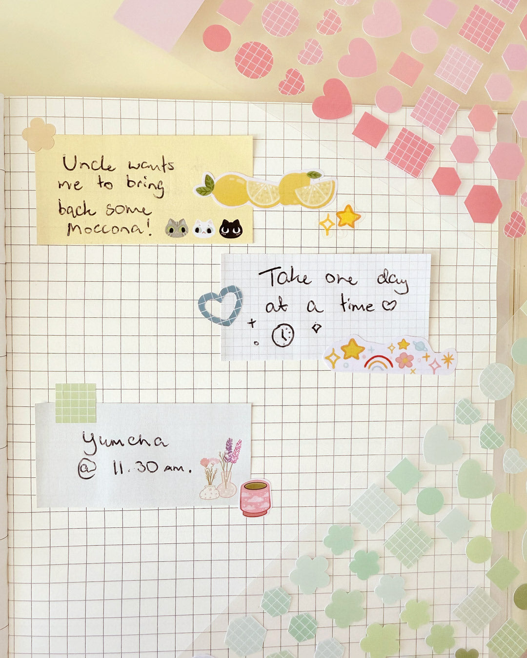 Jess The Chen sticker sheet with sticky notes and cute illustrations