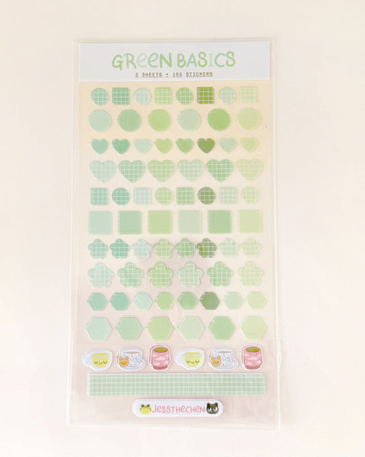 Green Basics stickers by Jess The Chen