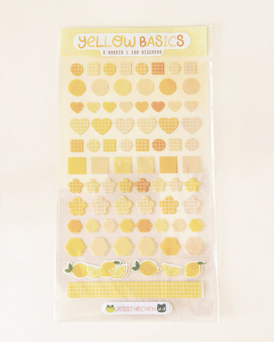 Yellow Basics sticker sheet by Jess The Chen