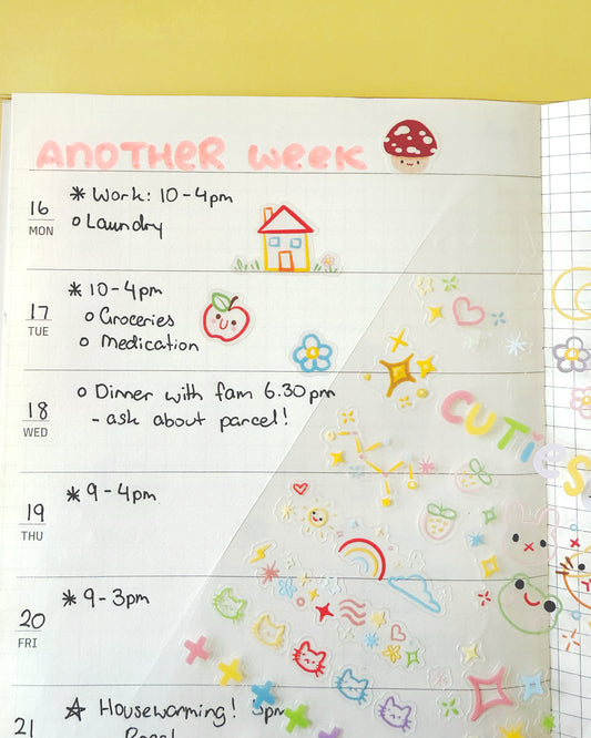 Weekly planner with doodles
