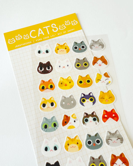 Washi Sticker Sheet | Cat Kitty Faces
