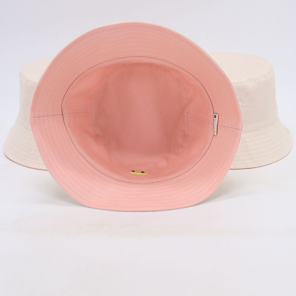 Frog & Strawberry Reversible Bucket Hat | Pink/Cream