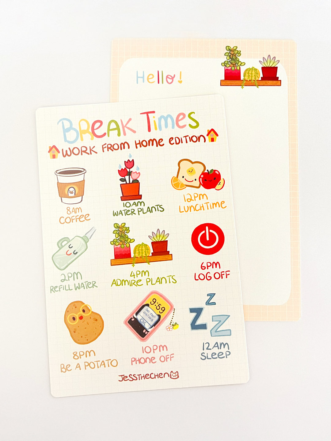 WFH Break Reminders Postcard Print - Jessthechen