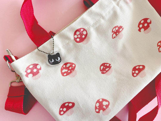 Print Canvas Mini Tote | Red Mushroom - Jessthechen