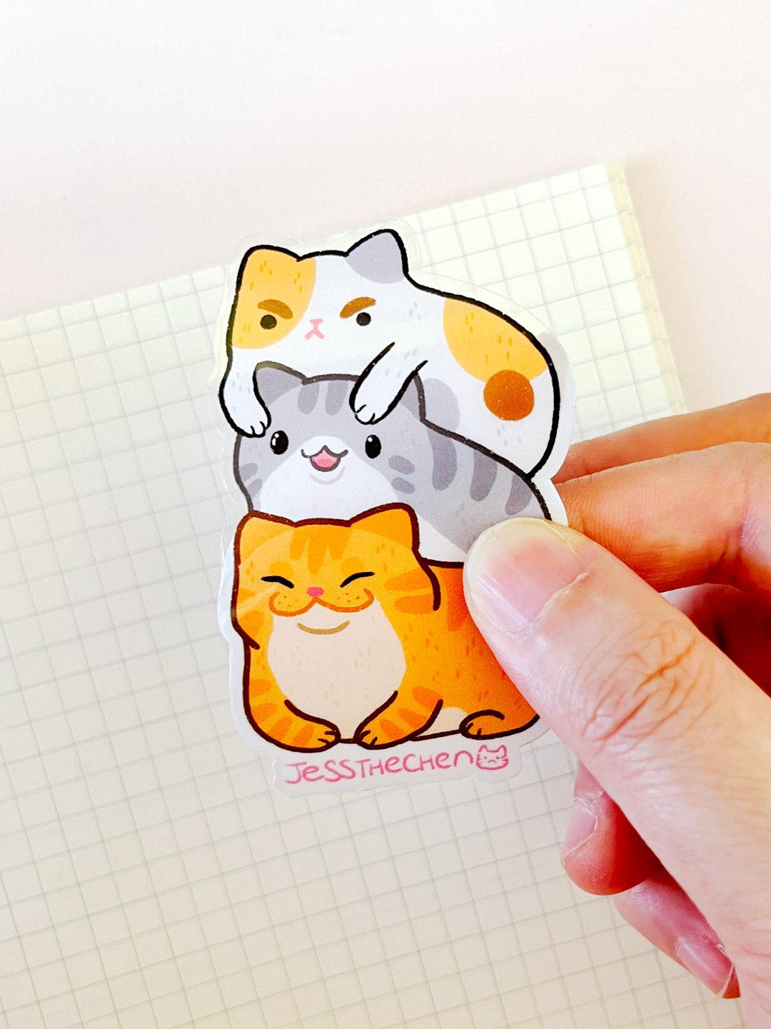 Vinyl Sticker – Cat Stack - Jessthechen