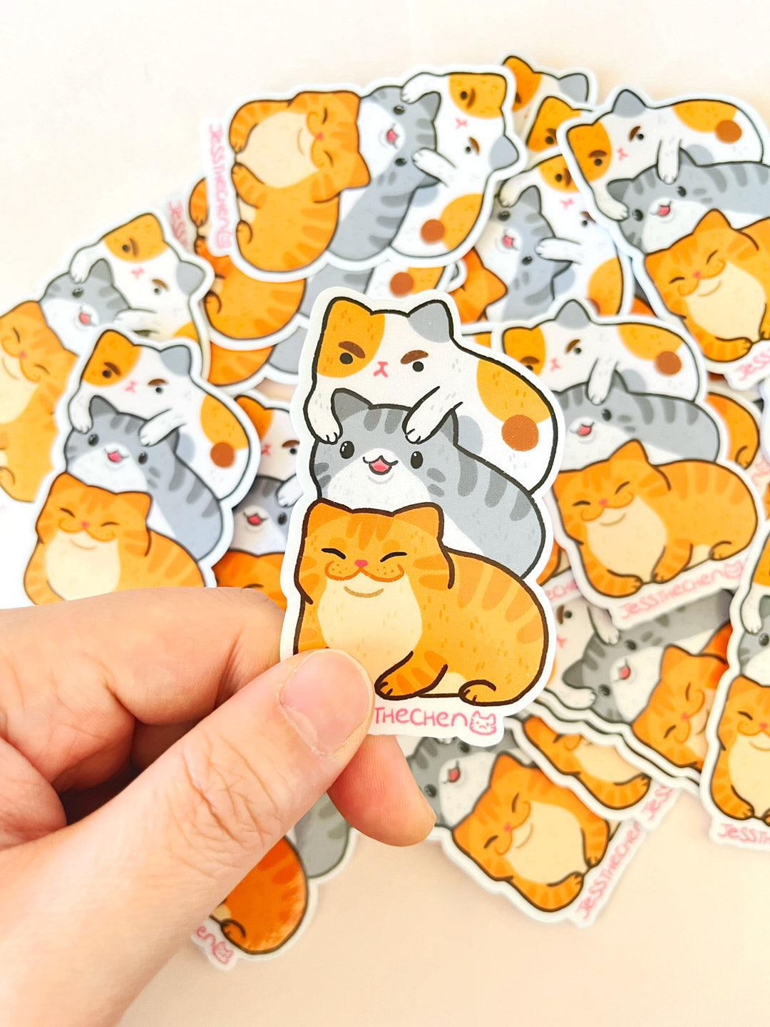 Vinyl Sticker – Cat Stack - Jessthechen