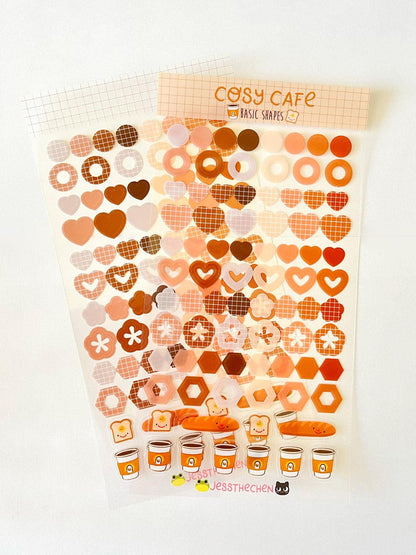 Cosy Cafe Basic Brown Stickers - Jessthechen