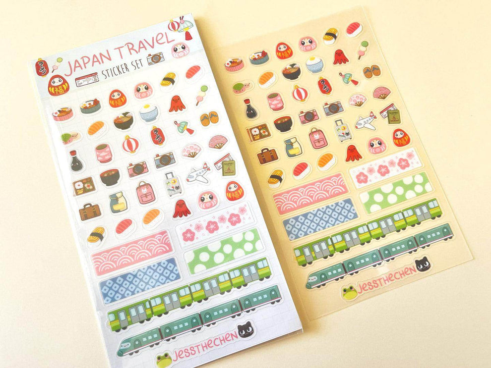 Stickers Set for Japan Travel - Clear 90x160mm – Jessthechen