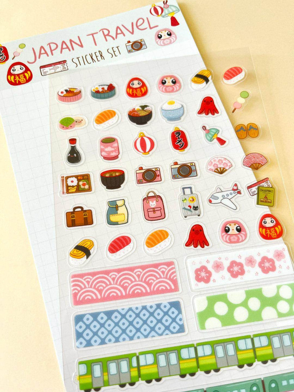Stickers Set for Japan Travel - Clear 90x160mm – Jessthechen