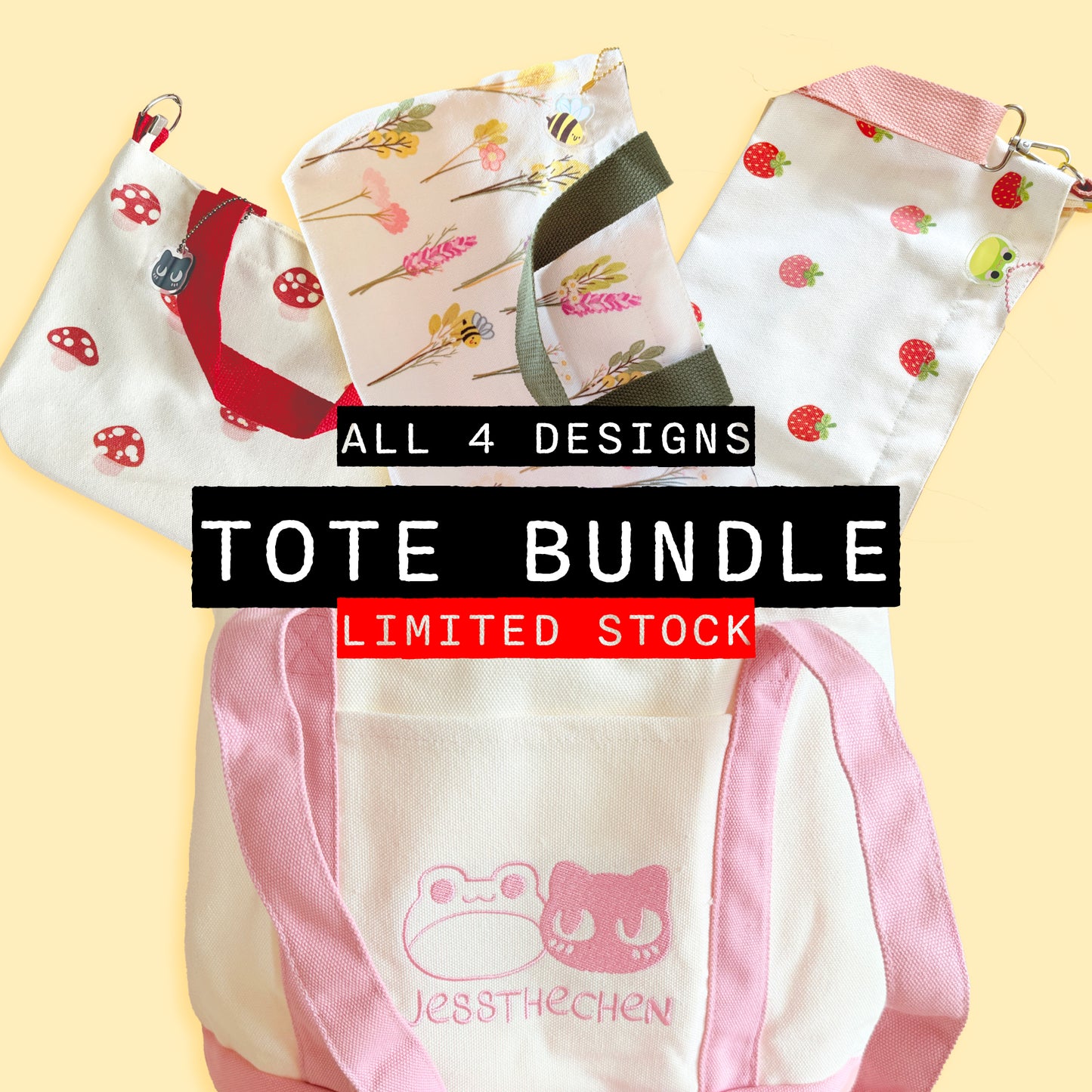 Super Tote Bundle | 4 Tote Bags (Limited to 8 Bundles!)
