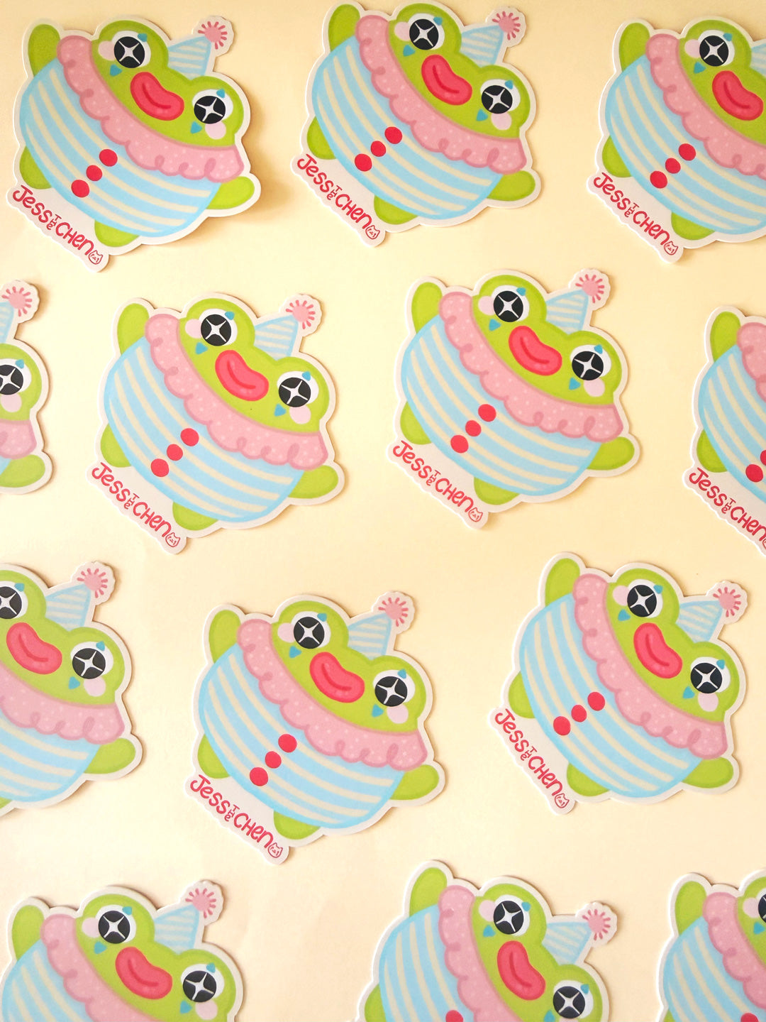 Clown Frog in Hat Vinyl Sticker