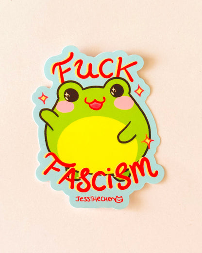 F*ck Fascism Frog Vinyl Sticker