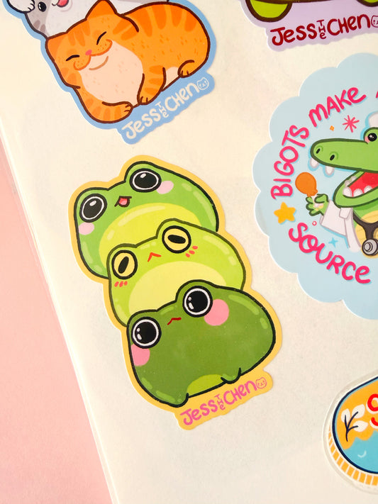 Frog Stack Vinyl Sticker