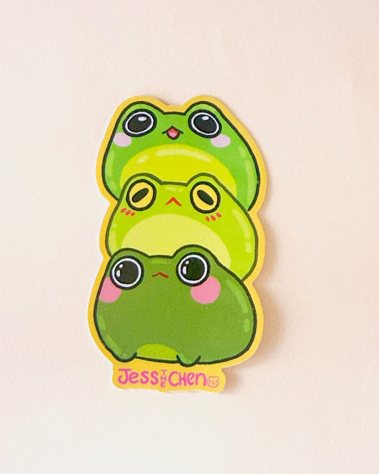 Frog Stack Vinyl Sticker