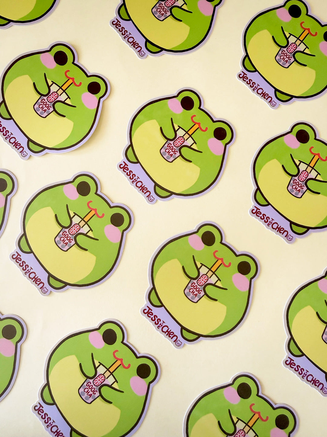 Boba Frog Vinyl Sticker