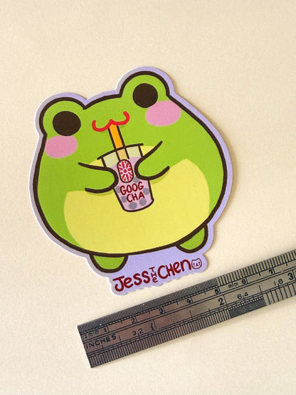 Boba Frog Vinyl Sticker