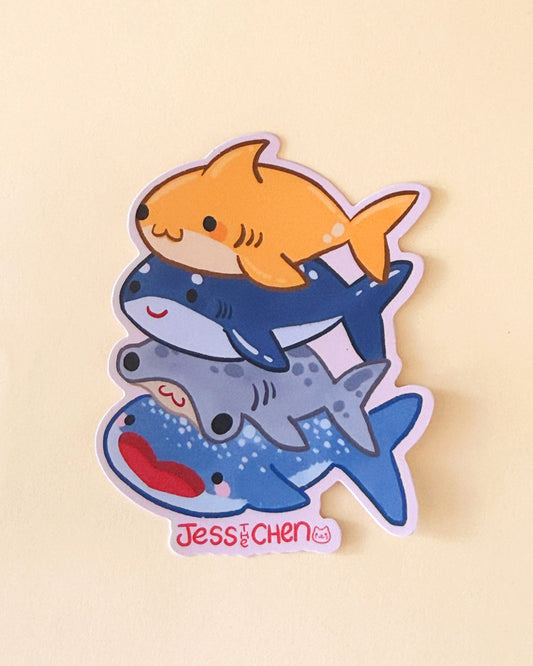 Shark Stack Vinyl Sticker