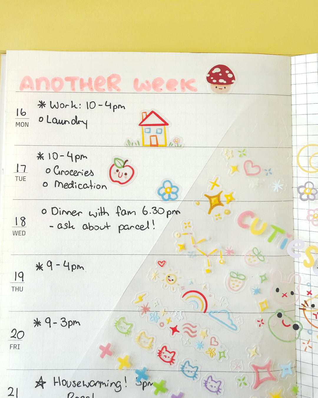 Weekly planner with stickers by Jess The Chen