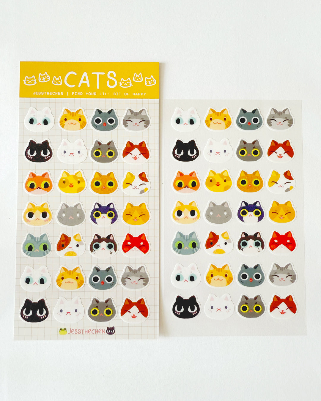 Washi Sticker Sheet | Cat Kitty Faces