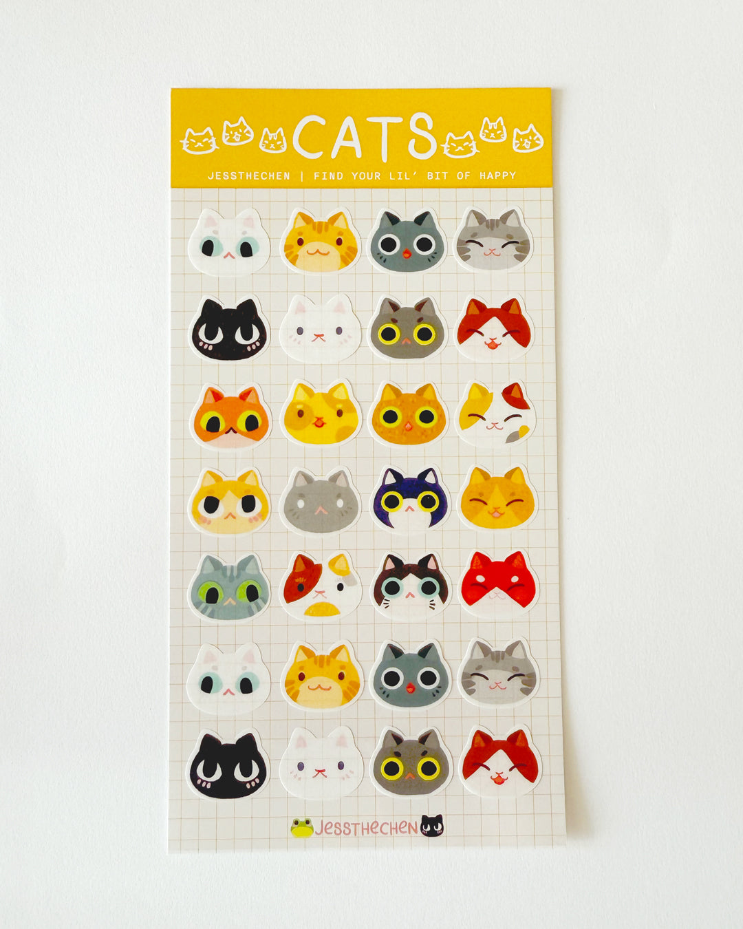 Washi Sticker Sheet | Cat Kitty Faces