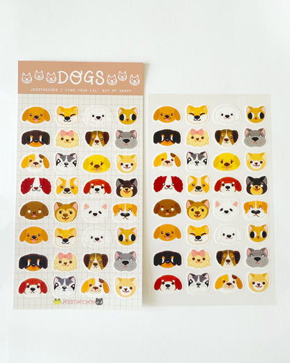 Washi Sticker Sheet | Dogs Puppy Face