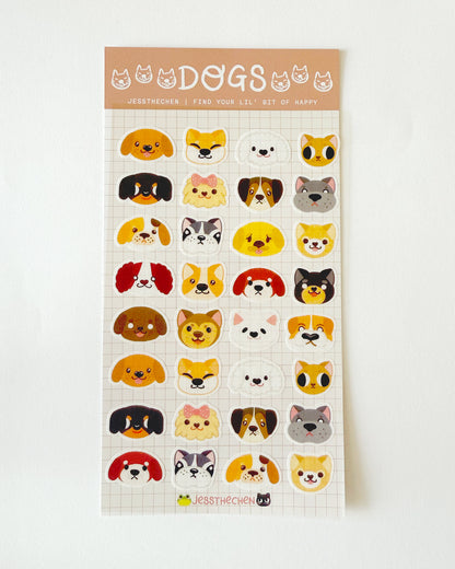 Washi Sticker Sheet | Dogs Puppy Face