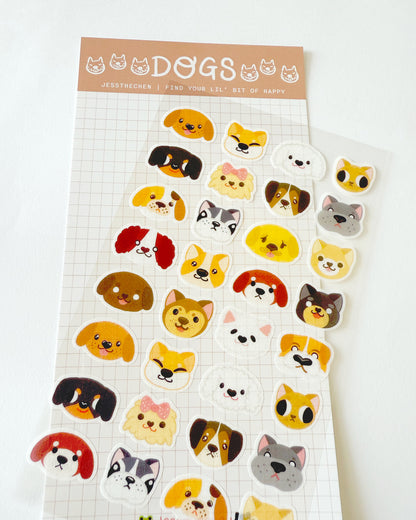 Washi Sticker Sheet | Dogs Puppy Face