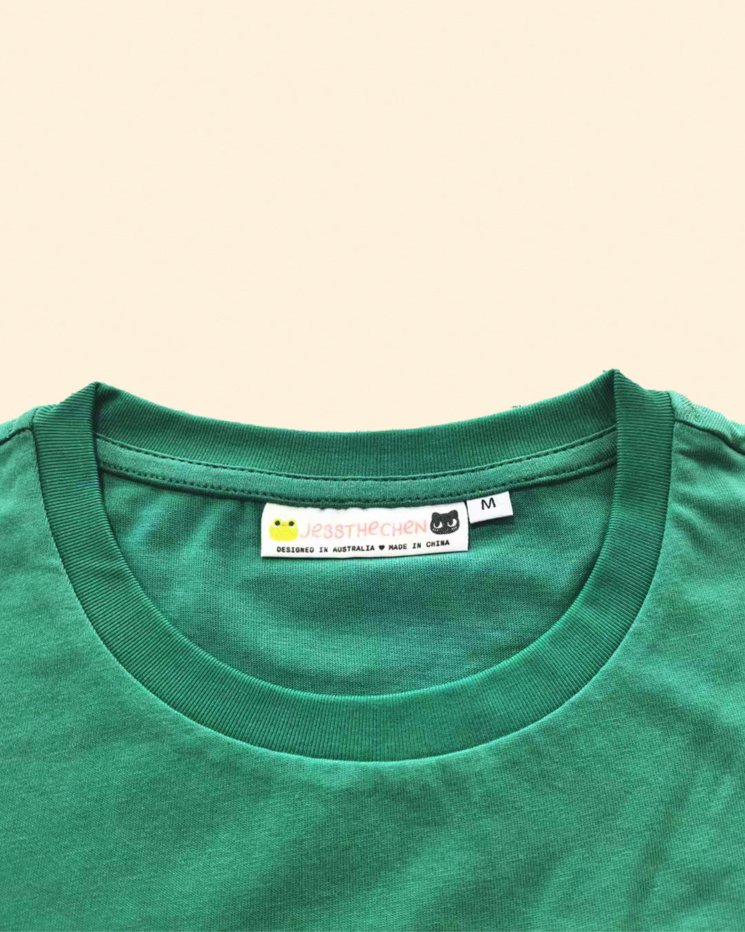 Lucky Cat Embroidered Peekaboo Pocket T-Shirt